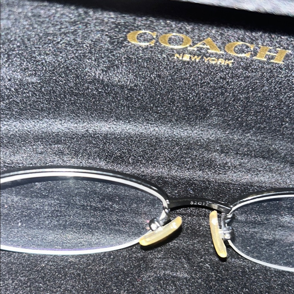Coach Blue Patterned Eyeglasses Frames with Coach Case and Cleansing cloth - Picture 7 of 7